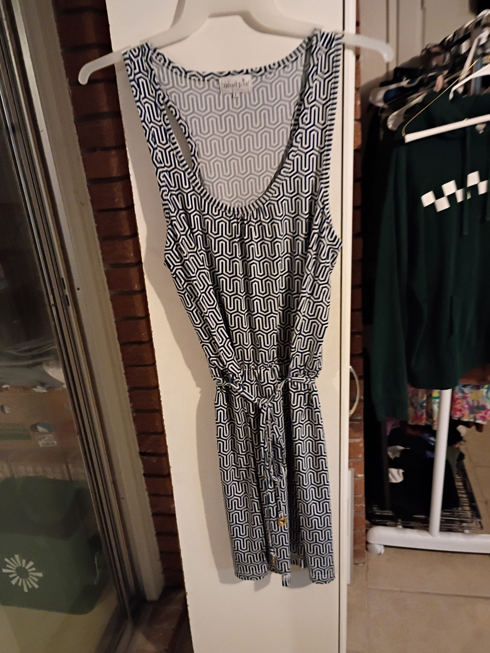Navy Blue And White Maxi Dress